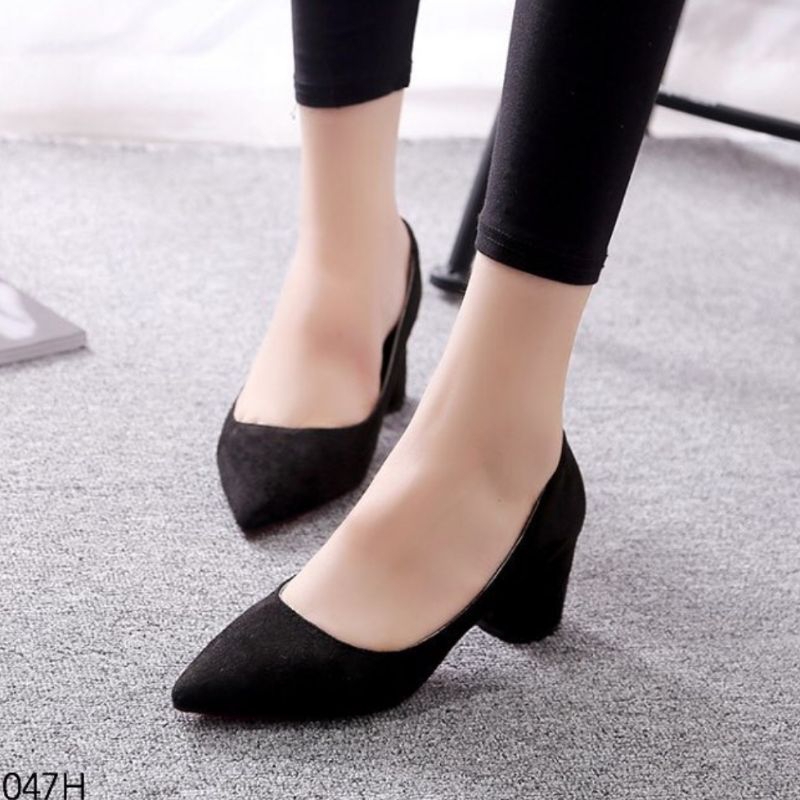 Sepatu Candle Heels Wanita Premium Suede - PR01