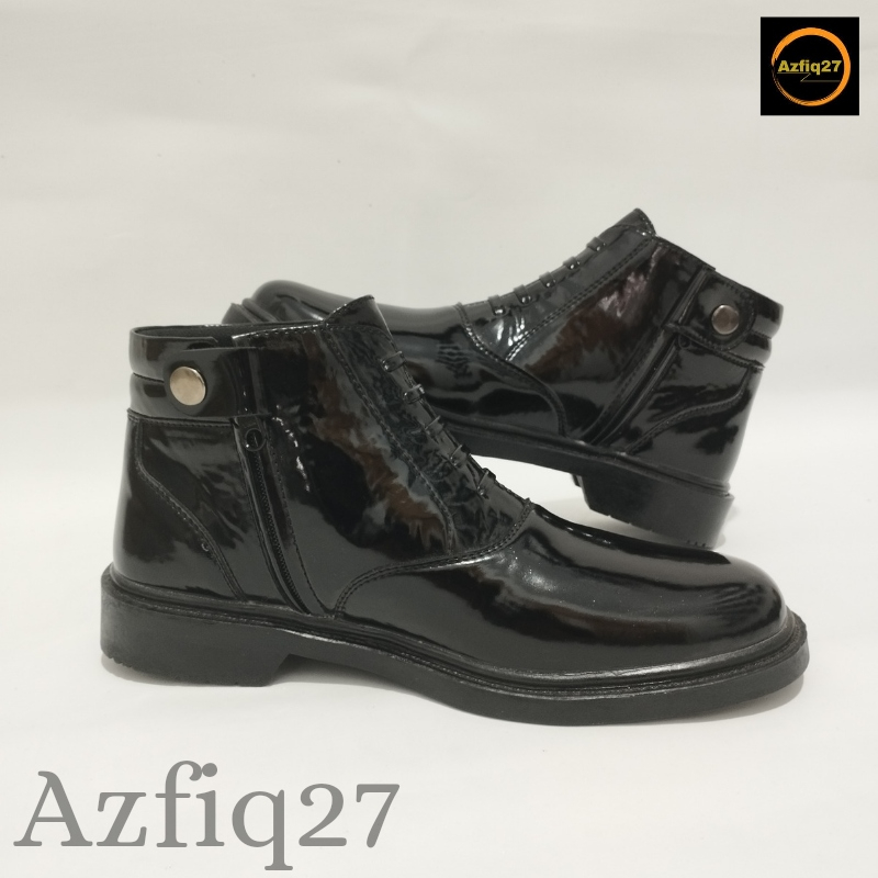 Sepatu Pdh Mengkilap Tni Polri Security Model Tali Mati Terbaru 100% Original Merk Azfiq27 #4