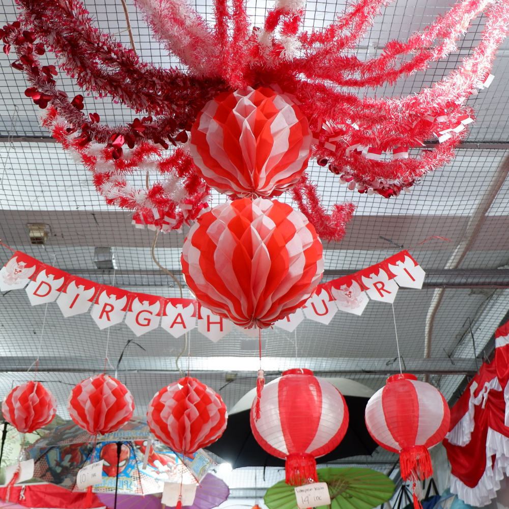 Lampion Kertas Merah Putih Sepasang 2 pcs Hiasan Dekorasi HUT Kemerdekaan RI 17an Agustusan