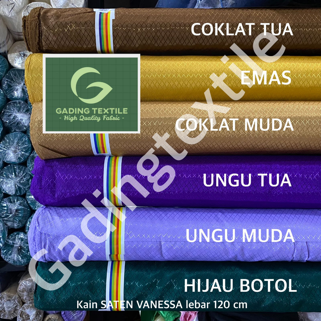 ( per 1 roll ) kain SATEN VANESSA satin wajik sido rollan lebar 120 cm bahan tirai gorden hordeng horden dekorasi dekor kamar ruangan fashion craft kerajinan tangan taplak meja prasmanan tamu hampers hamper parsel parcel backdrop background foto