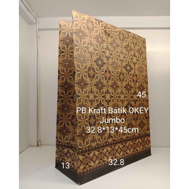 

5pcs Paperbag Batik Kraft KIKY Jumbo 33x13x45cm