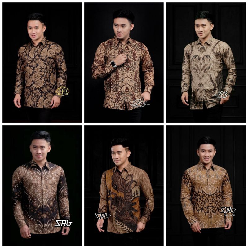 KEMEJA BATIK PRIA KEKINIAN/ BATIK PRIA COKLAT UKURAN M,L,XL,XXL