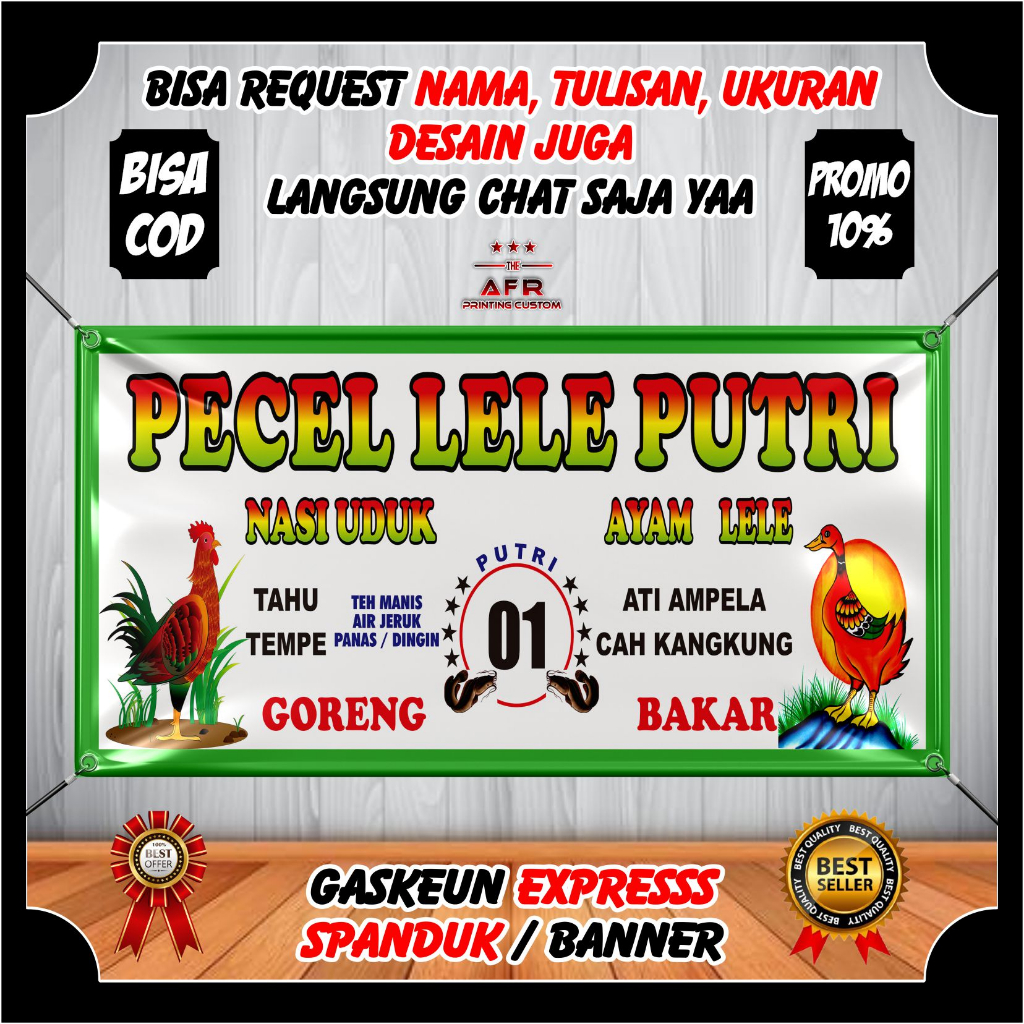 CETAK SPANDUK BANNER JUALAN PECEL LELE / BANNER JUALAN PECEL LELE