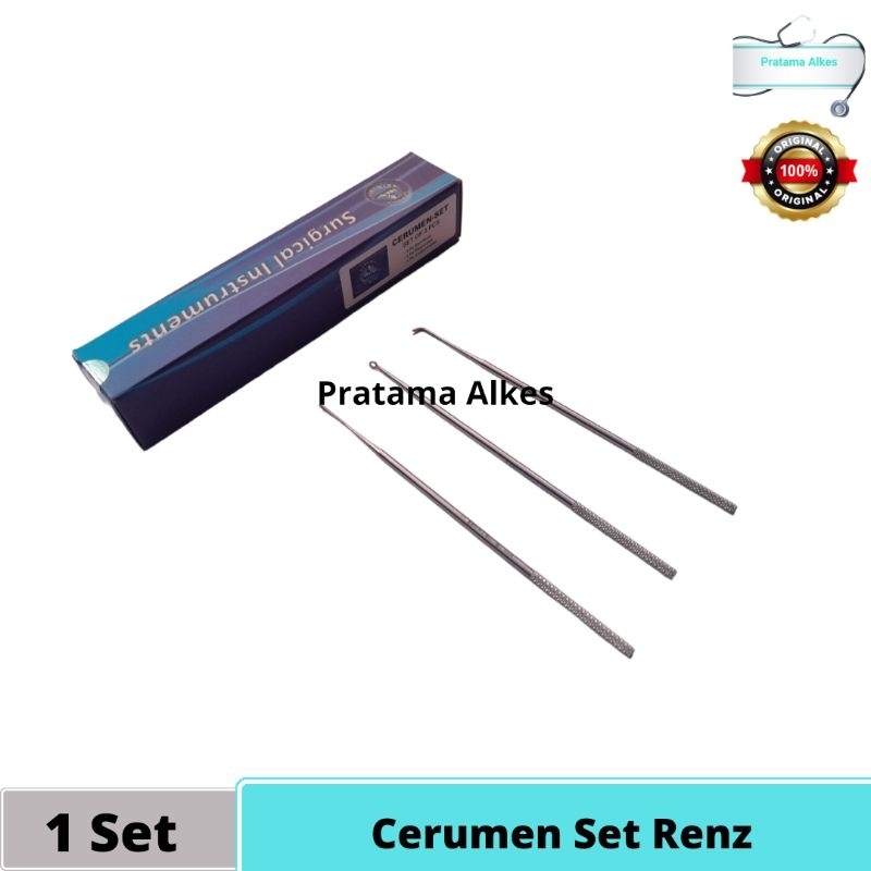Serumen set Renz isi 3 Cerumen set serument hook serumen hook hak