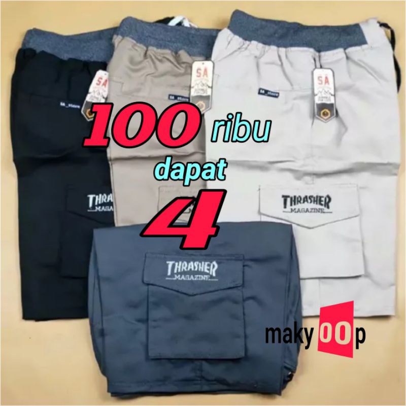 Celana Cargo Pendek 100 ribu dapat 4 biji