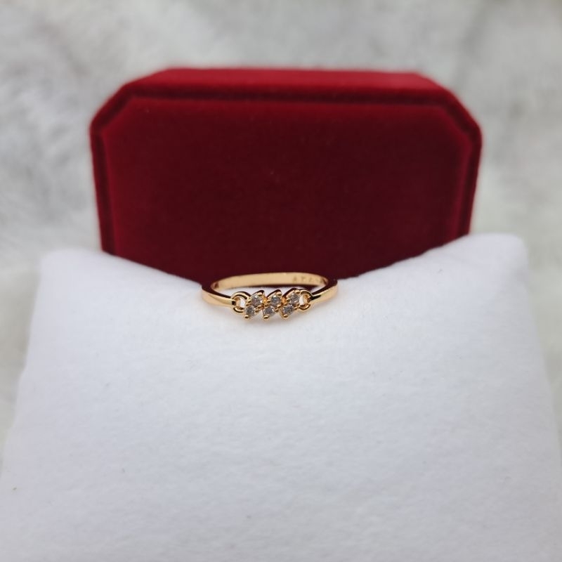 Cincin Permata Terbaru simpel korean lapis emas