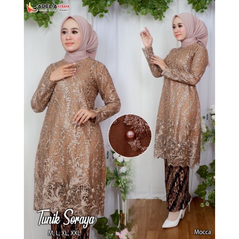 Kebaya tunik jumbo SIZE XXXL modern brukat tunangan wisuda pesta pernikahan Kebaya tradisional modis elegan dan cantik