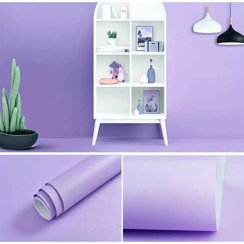 Wallpaper Dinding Ungu Muda Bertekstur Pastel Mewah Elegan Premium