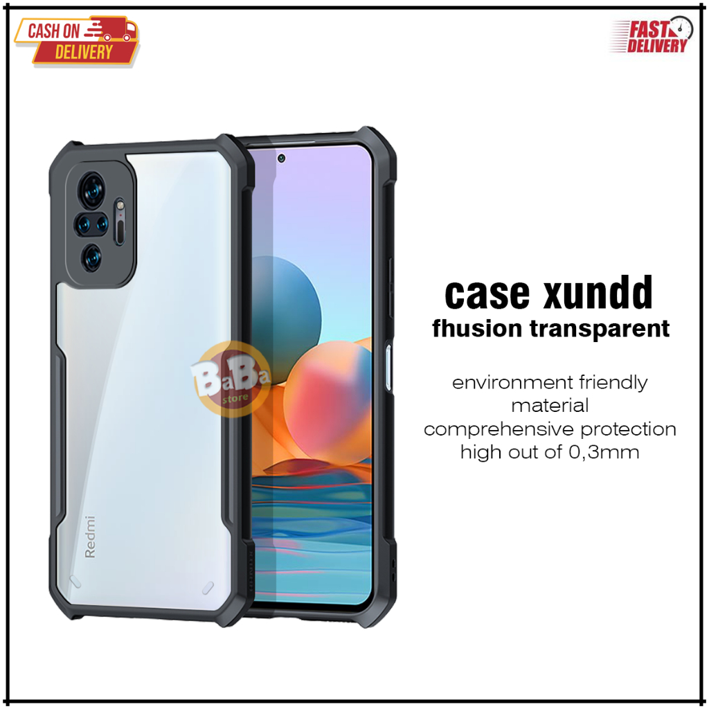 Case XUNDD Casing Xiaomi Redmi Note 10 Pro/10 Pro Max Shockproof Armor Fhusion Transparant Case