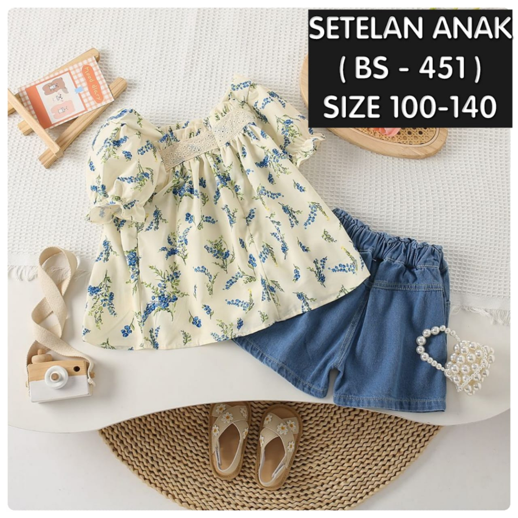 (LOLI-JKT) BS- 451 SET ANAK IMPORT BORDIR FLOWER HTPAND SIZE 100-140