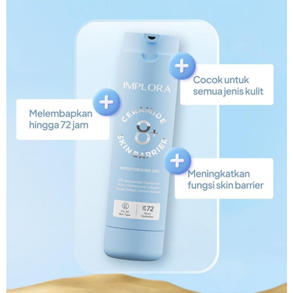 MFI - Implora 8+ Ceramide Skin Barrier Moisturizing Gel Reguler &amp; Refill | Netto 50 ML