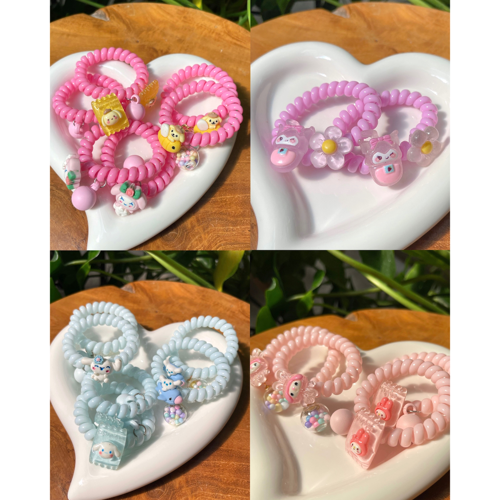 Sanrio Hair Tie Bracelet / Karet Rambut Gelang Sanrio Cinnamorol /Pompurin/My Melody/Kuromi Aksesori
