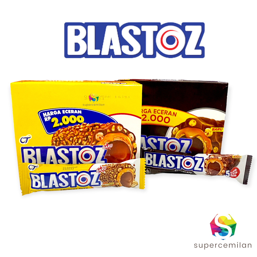 BLASTOZ Wafer Roll Krispi Cokelat / Crunchy Nuts PACK (Isi 12 pcs)