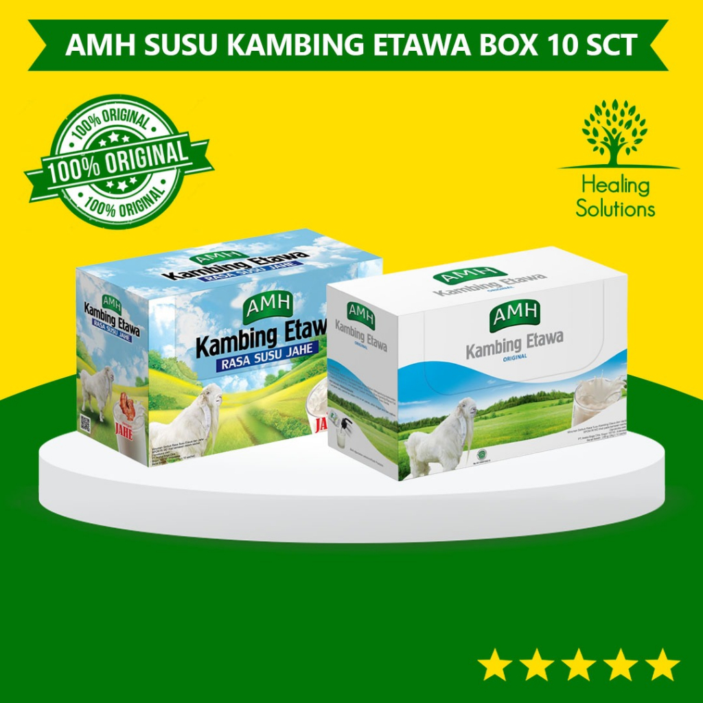

AMH Susu Kambing Etawa Box isi 10 Sachet Original Vanila & Jahe Merah