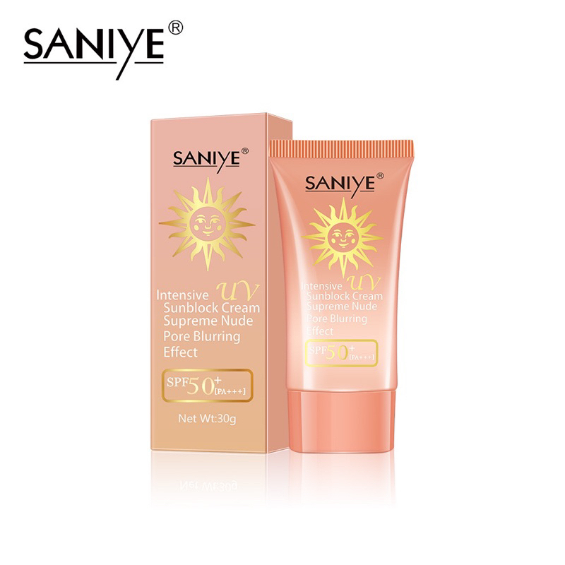 【Official Outlet】SANIYE Intensive Sunscreen Cream Supreme Nude Pore Bluring Effect SPF50 PA+++ R1213 High Sun Protection UV BBCream Sunblock Tabir Surya Pelembab Pemutih Wajah Face Cream Anti Penuaan Waterproof SweatProof Viral BPOM