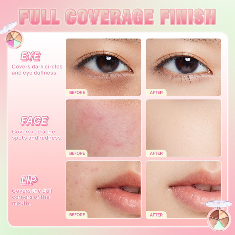 【Official Outlet】SANIYE Concealer Palette R1179 Full Coverage Face Concealer Colour Corrector BBCream Foundation Highlight Shadow Matte Waterproof Alas Bedak Makeup Kosmetik Wajah Viral BPOM