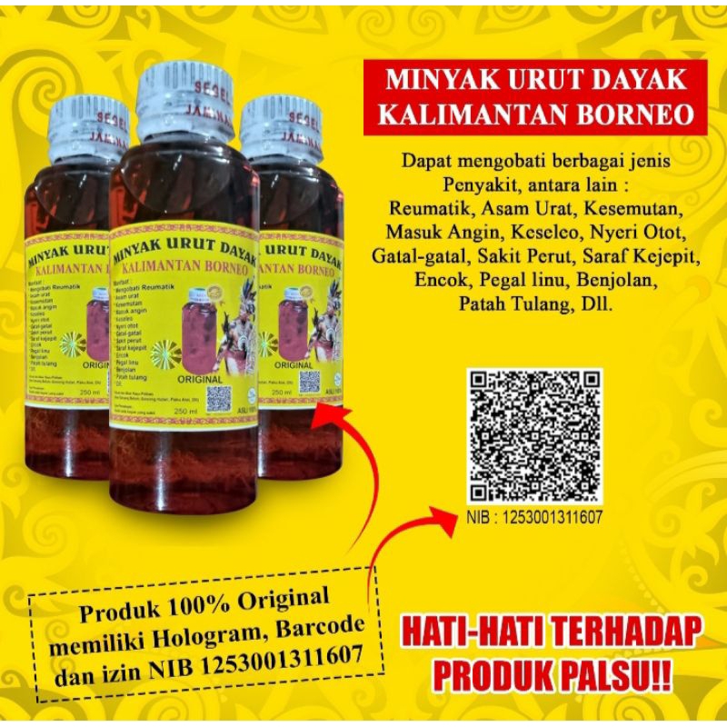 minyak urut dayak Kalimantan Borneo