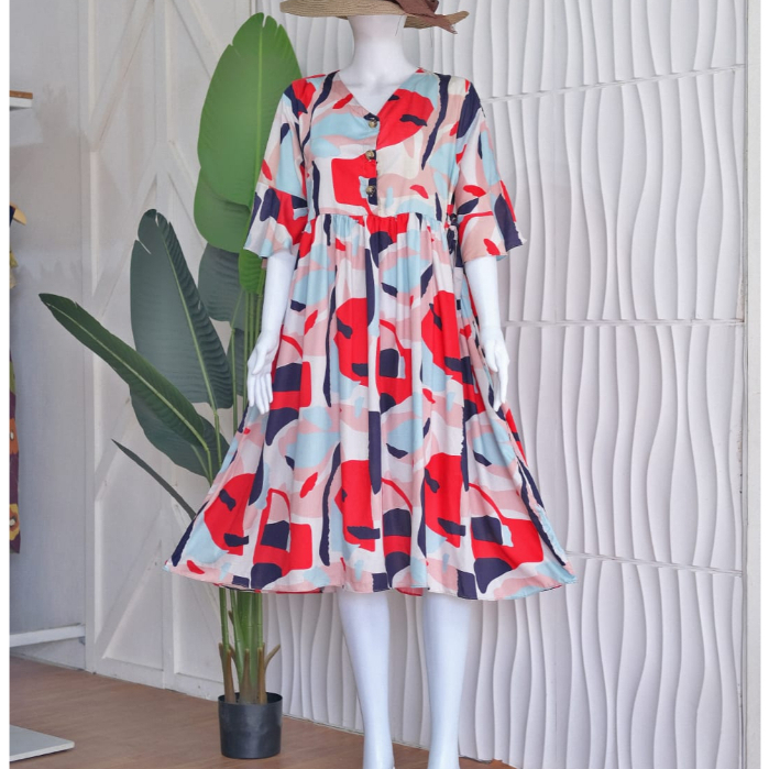 Daster Rayon Aline Busui Friendly Homedress Rayon ada tali / Daster Kekinian / Daster Premium DRESS RAYON / DRESS BUSUI Home Dress Rayon Premium  BEST SELLER KAREEN DRESS / KIMONO DASTER BUSUI TALI SAMPING KANAN KIRI DASTER VIRAL Daster Kan