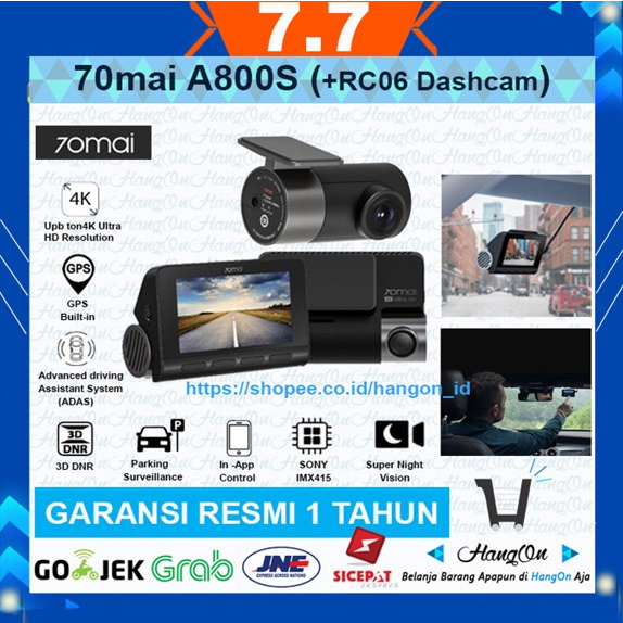 70mai A800S 4K DashCam WiFi GPS ADAS Xiaomi Smart Dash Camera Cam Car