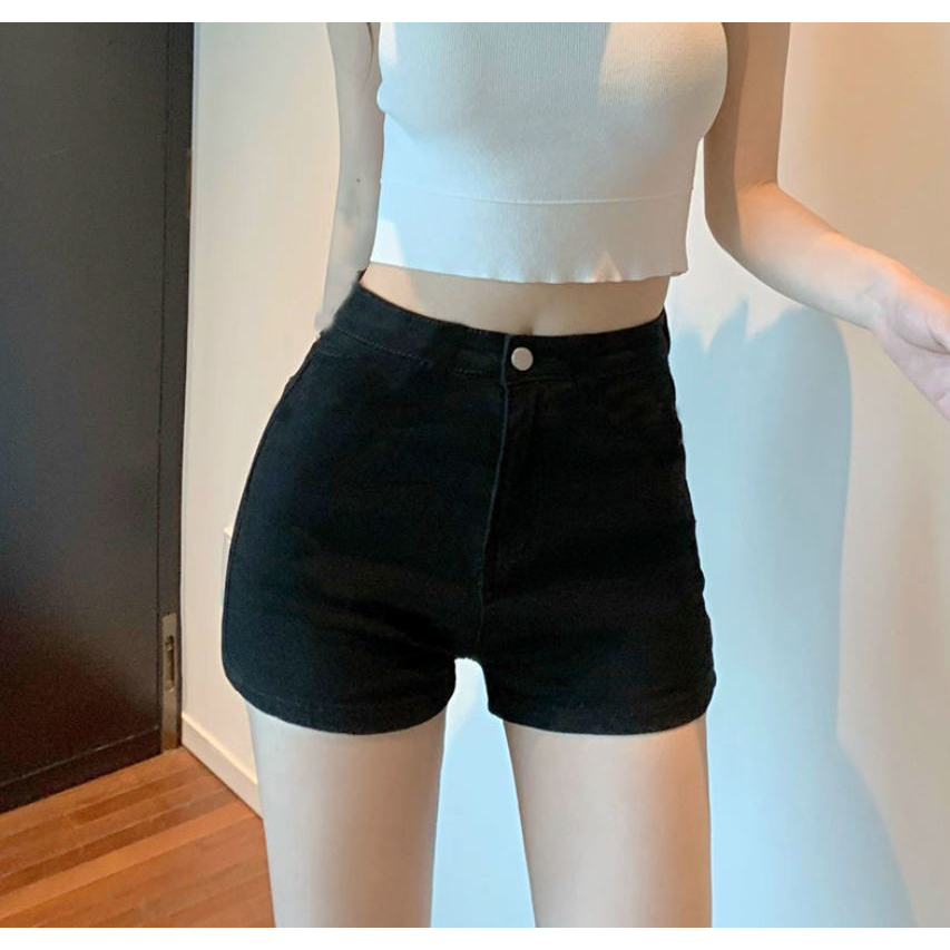 RSB CP393 Celana Pendek Denim High Waist Wanita Hot Pants Korean Style