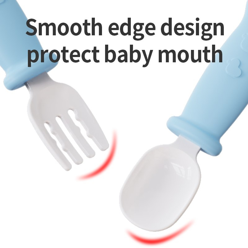 LID153 - Peralatan Makan Bayi / Sendok Garpu Bayi / Sendok Garpu Anak Belajar Makan Set 2in1 Sendok Garpu Affordable Quality!