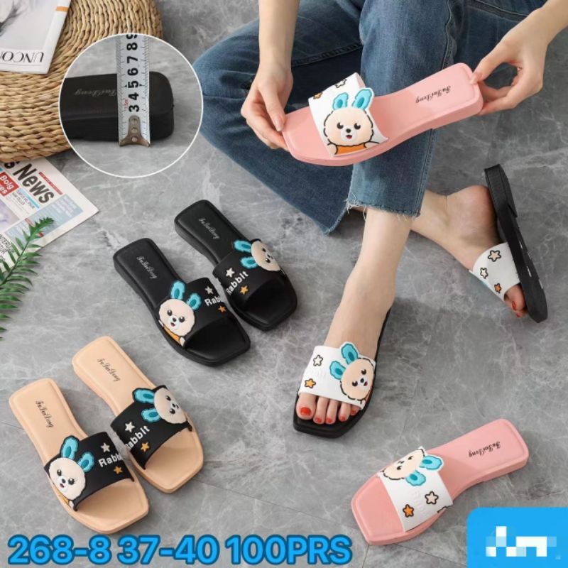 Sandal Selop Jelly Wanita Kelinci Rabbit Bunny Import 268