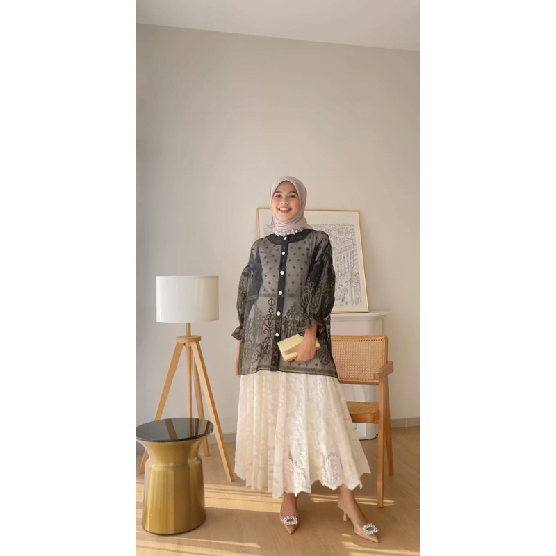 ROK BROKAT ROK TUTU PLEATS EMPAT 4 LAPIS PREMIUM ALAIA MIDI ORGANZA BY HAIDEE ORLIN