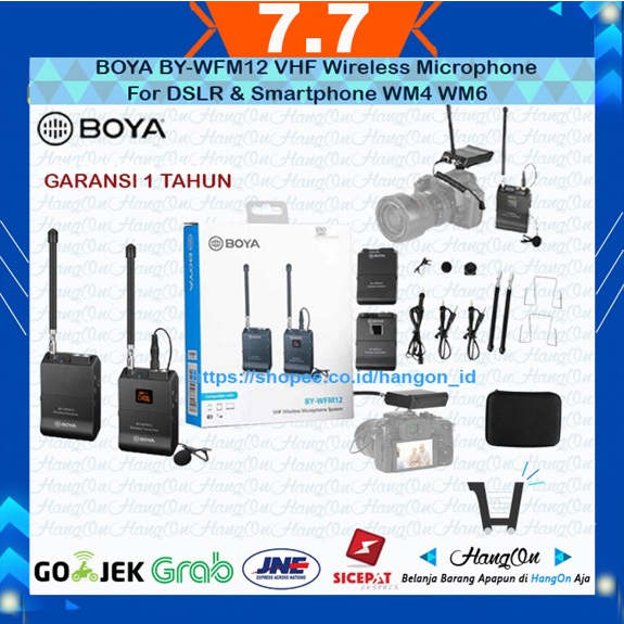 BOYA BY-WFM12 UHF Wireless Microphone for DSLR &amp; Smartphone WM4 WM8 WM8