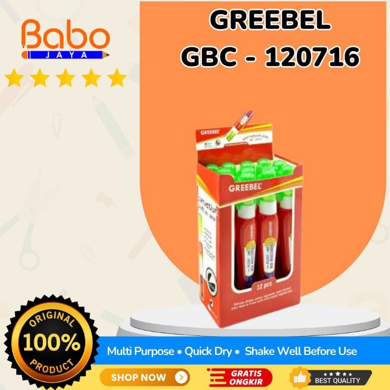 

BABO JAYA Correction Pen Greebel GBC 120716 , Tip X Cair Tipex Kertas Tip Ex Non Toxic Mudah Digunakan