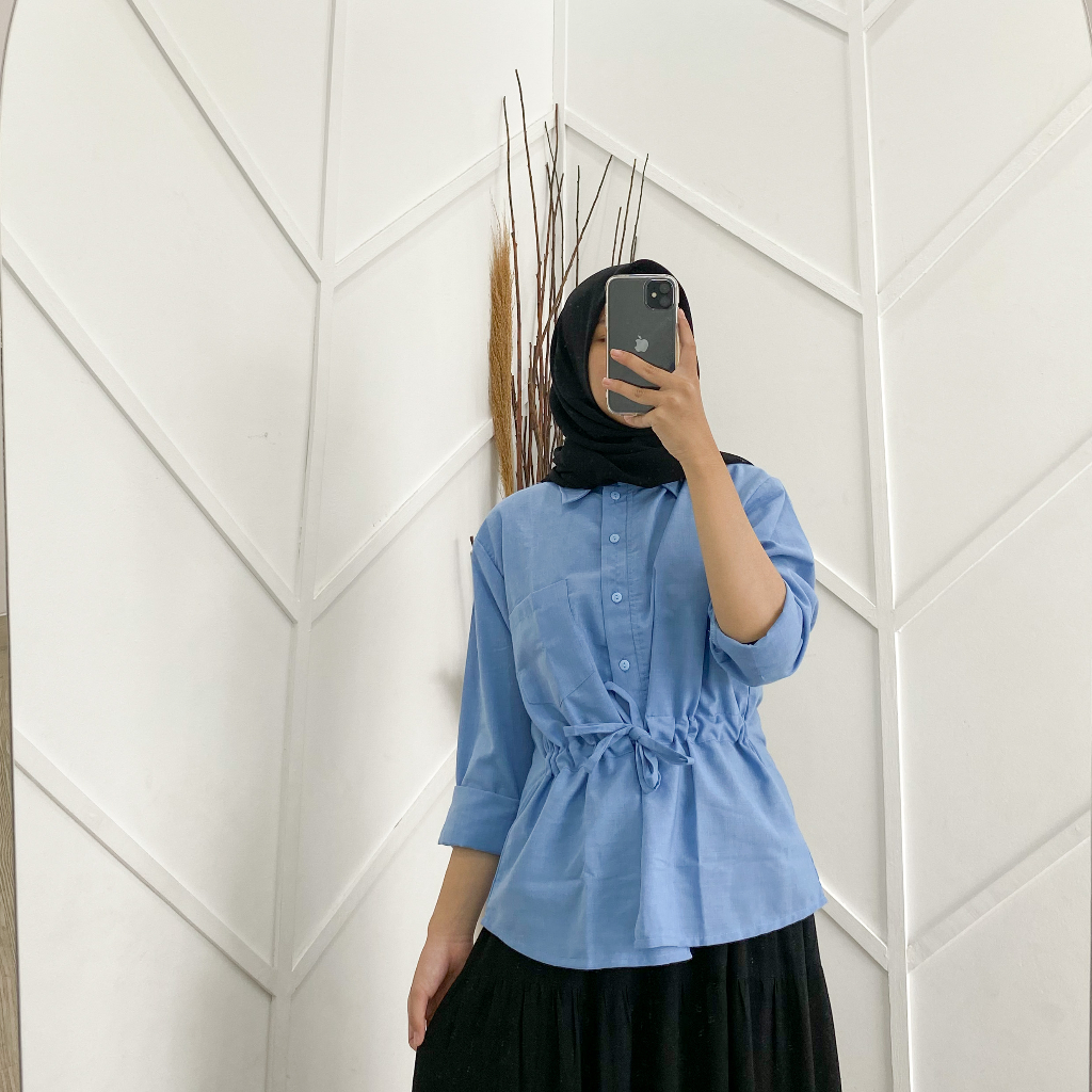 ISYA SHIRT /ATASAN WANITA / BLOUSE KEKINIAN / KEMEJA TALI SERUT