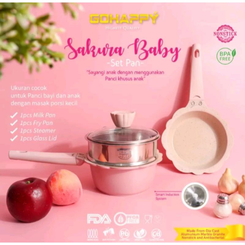 SET PAN MARBLE SAKURA BABY GOHAPPY