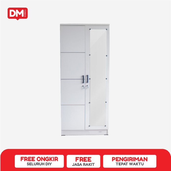 Lemari Pintu 2 LP P2KL White - DM Mebel