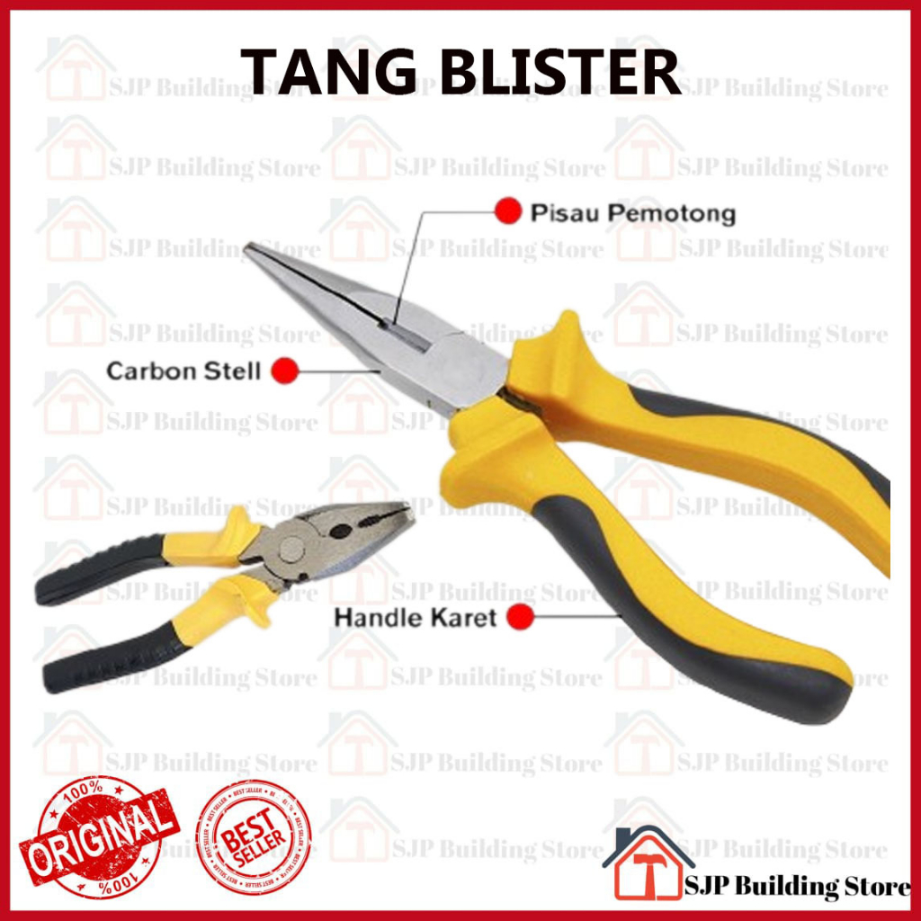 Tang Lancip / Tang Kombinasi / Tang Knip Blester 6 Inch Inci l Tang Cucut Jepit l Long Nose Pliers