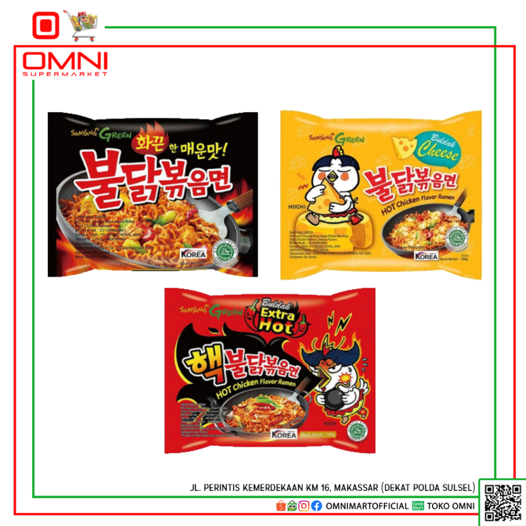 

SAMYANG HOT CHIKEN RAMEN SPICY ORI/CHEESE/EXTREME 140 GR- MIE INSTAN KOREA