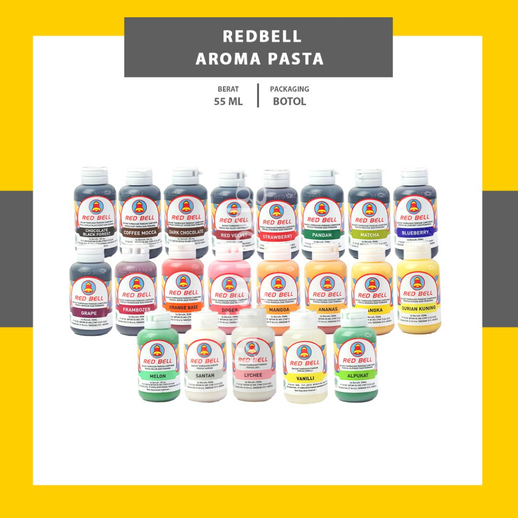 RED VELVET RED BELL PERISA PASTA MAKANAN 55ML - REDBELL AROMA PASTA PEWARNA MAKANAN VANILI VANILLI - PERISA RED VELVET PERISA KUE ROTI CAKE JAJANAN PASAR