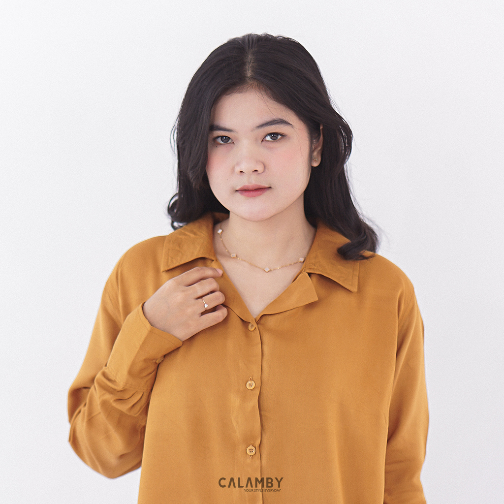 Kemeja Basic Kerah V (Rayon Twill) - CALAMBY