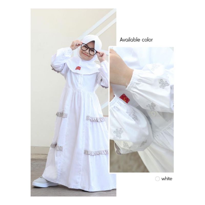 Baju muslim anak perempuan warna putih ihram Rumah Dannis Collection JKPL0405 IH | 0405