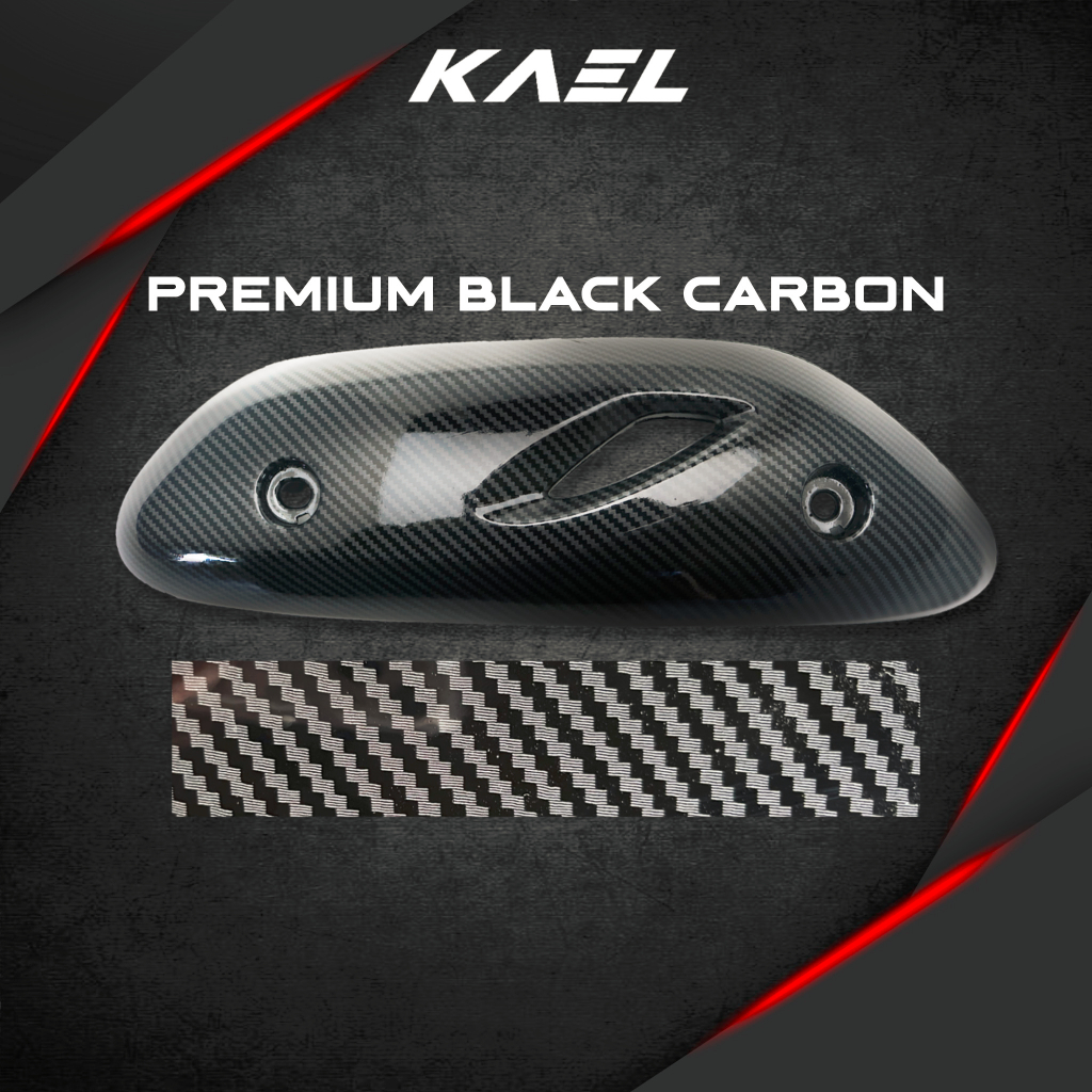 Pelindung Knalpot New Scoopy eSP LED 2021 K2F 2021 Cover Tutup Penutup Tameng Kenalpot Muffler Exhaust Hitam Black Light Carbon Black Carbon Premium