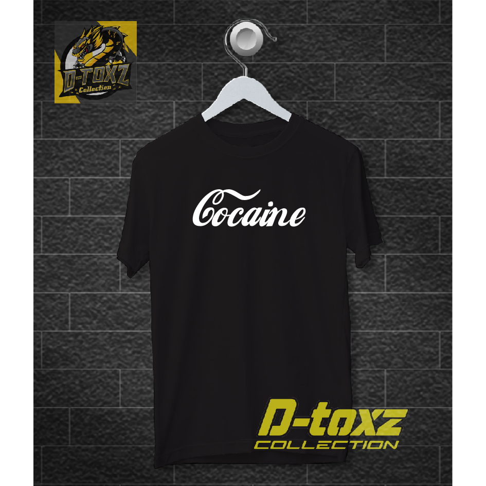 Kaos Cocaine Kaos plesetan Cocacola Kaos Hitam Lengan Pendek Dtoxz Ples 010