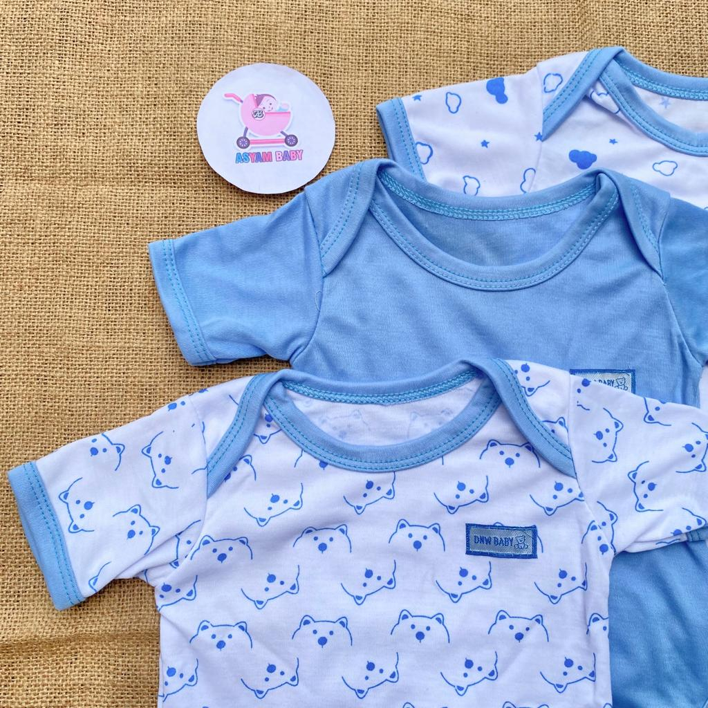 3 PCS Jumper bayi bodysuit blue sky motif lucu asyam baby