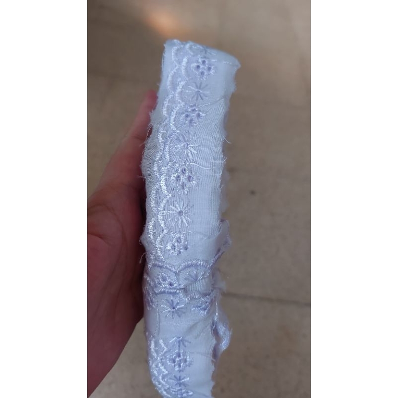 Renda katun Lubang Kecil / Renda Putih Kecil Per roll / Renda Kerudung / Renda Baju Anak / Taplak