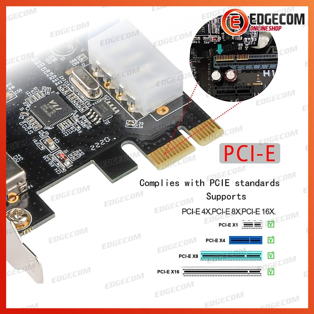 PCIE PCI EXPRESS USB 3.0 2 Port With Header NETLINE