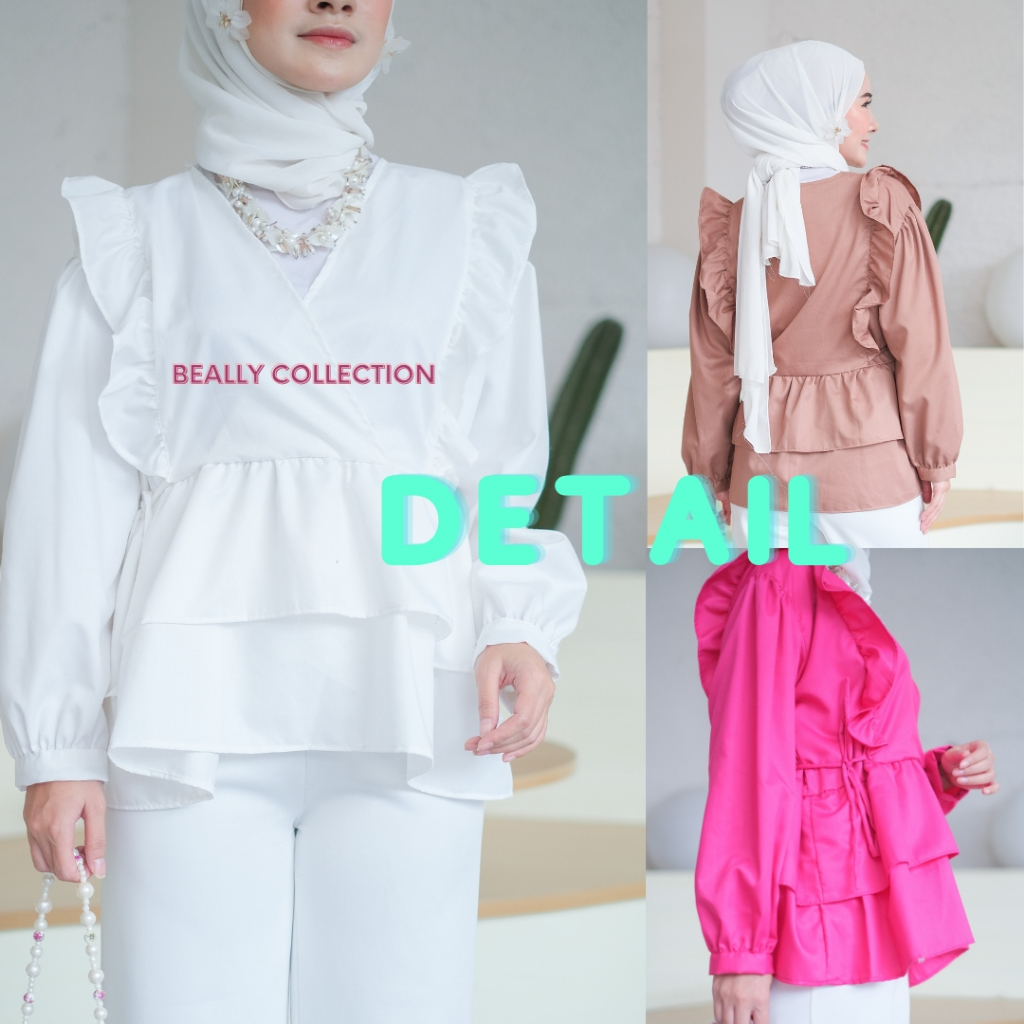 ALEYA BLOUSE RUFFLE TOYOBO PREMIUM | JISOO TOP ATASAN WANITA MUSLIM | MOZA BLOUSE CANTIK CASUAL | ZANA TOP BLOUSE REMAJA