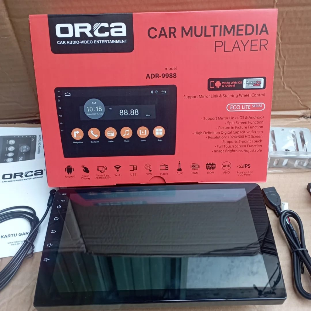 Head unit android Orca 9 inch ANDROID ORCA 9&quot; RAM 2/32 ADR-9988 Car Radio headunit android universal 9 inchi Head Unit Orca ADR 9988 Double Din Android 9inch