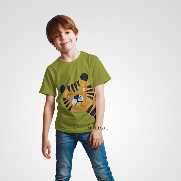 Pakaian anak laki laki Distro Grosir ecer kaos anak Cewek Motif TIGER IJOSAMPUR  three point rg kids