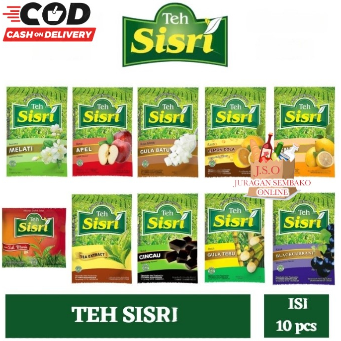 (JSO) Top Ice Teh Sisri Renceng Isi 10 All Varian Rasa Bukan Pop Ice Coklat Strawberry Vanila Blueberry Permen karet Vanila Blue Melati Mangga Gula Tebu Cincau