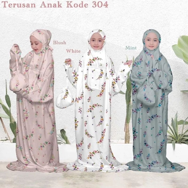 Mukena Terusan Anak / Mukena Terusan Hadhromaut Motif Anak