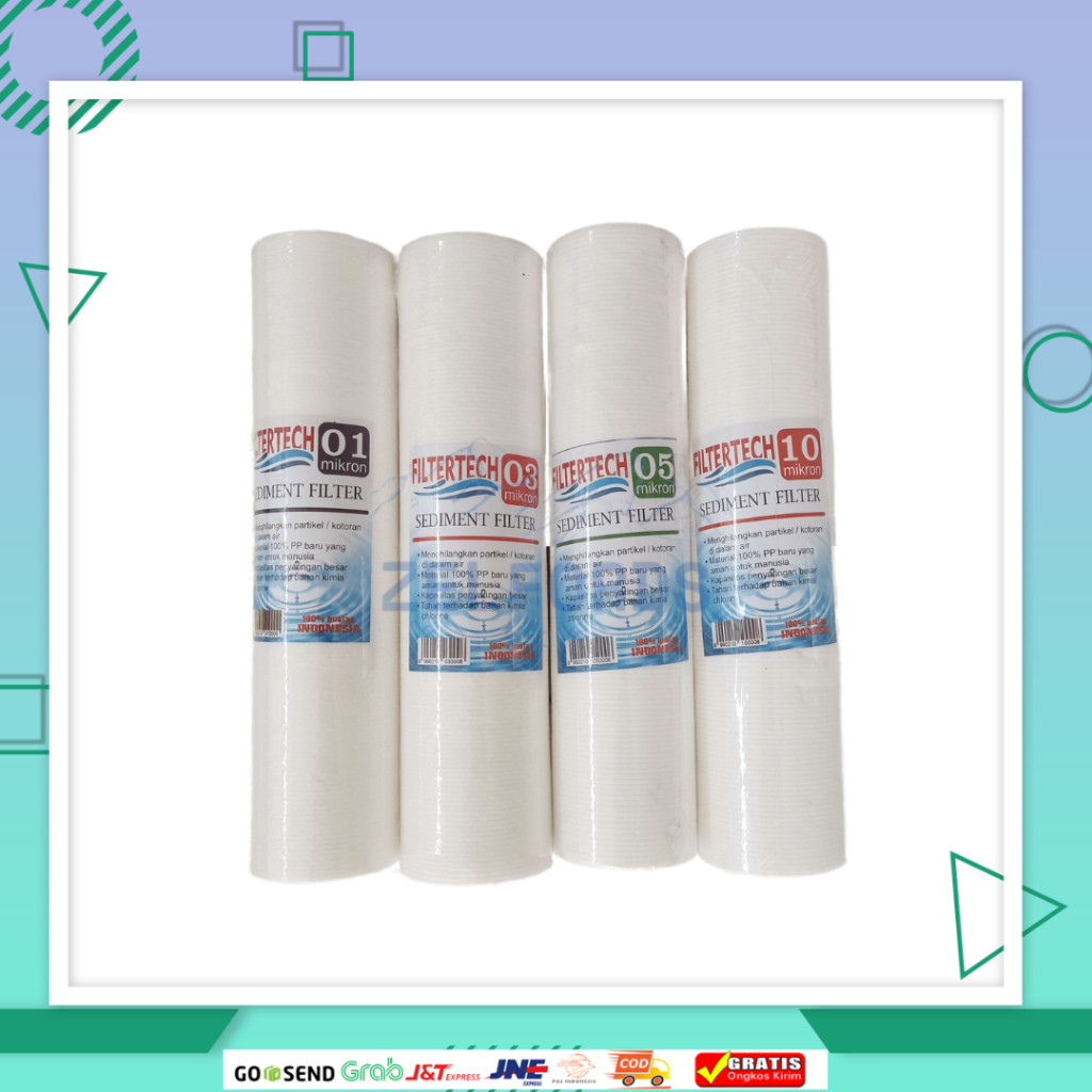 Cartridge Filter / Sedimen Filter / Filter Air / Water Filter / 10 inch 1, 3, 5, 10 micron / FILTERTECH