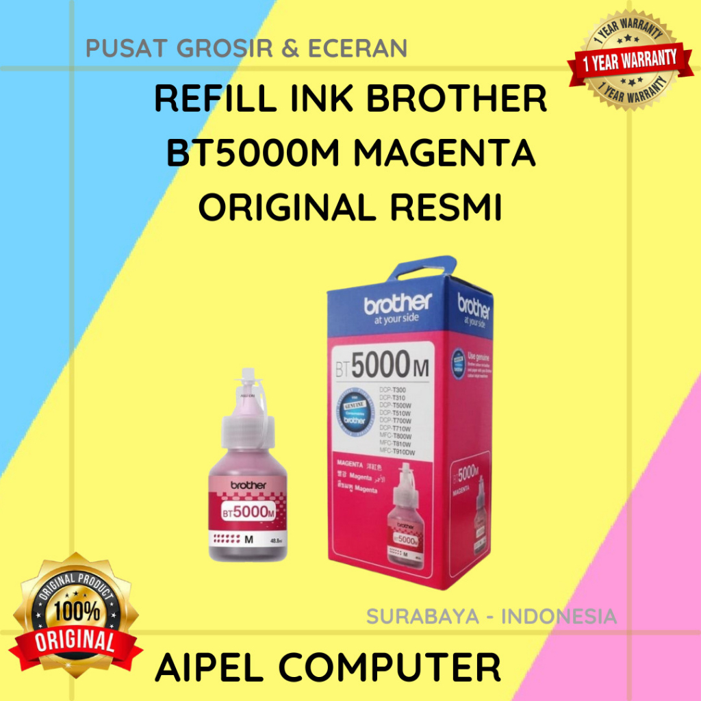 5000M | REFILL INK BROTHER BT5000M MAGENTA ORIGINAL RESMI