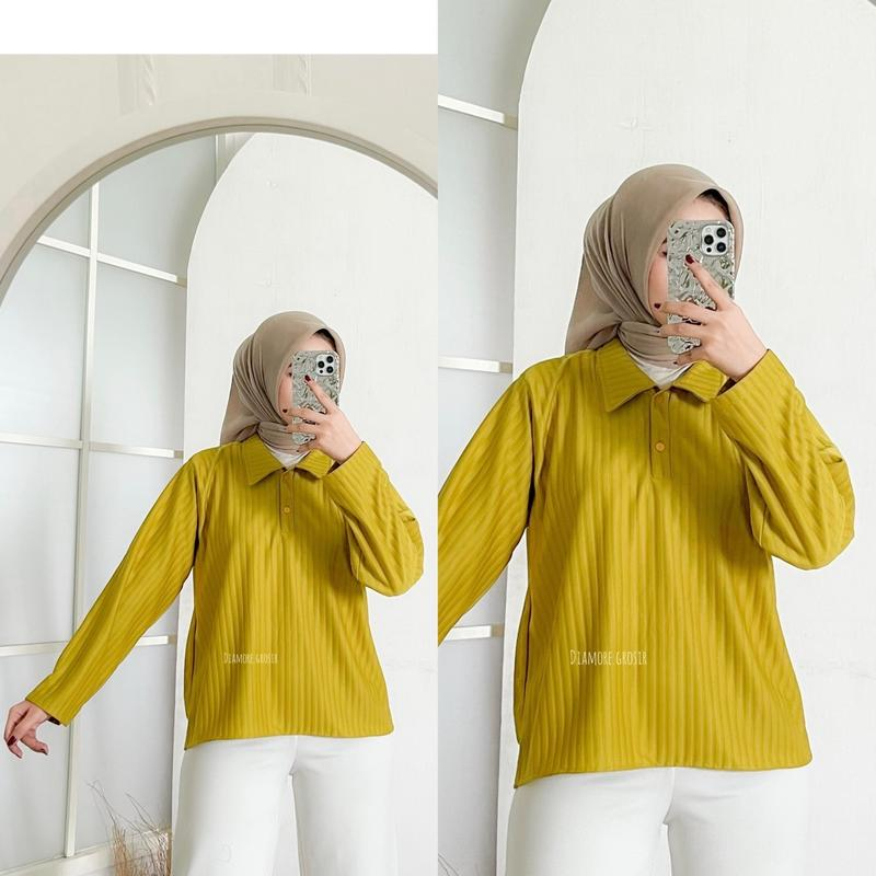 ATASAN KNIT AYUMI / ATASAN WANITA / BLOUSE KNIT PREMIUM